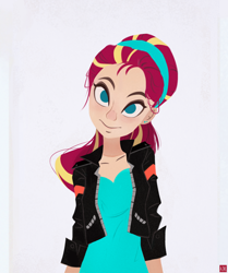 Size: 1144x1369 | Tagged: safe, artist:ajvl, sunset shimmer, equestria girls, alternate hairstyle, headband, human coloration, simple background, solo, white background