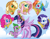 Size: 1078x833 | Tagged: safe, artist:ambunny, derpibooru import, applejack, fluttershy, pinkie pie, rainbow dash, rarity, spike, twilight sparkle, twilight sparkle (alicorn), alicorn, dragon, earth pony, pegasus, pony, unicorn, bedroom eyes, big crown thingy, blushing, cute, element of generosity, element of honesty, element of kindness, element of laughter, element of loyalty, element of magic, elements of harmony, female, floppy ears, grin, head, looking at you, mane seven, mane six, mare, open mouth, smiling, spread wings