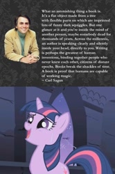 Size: 500x754 | Tagged: safe, derpibooru import, twilight sparkle, book, carl sagan, heartwarming, quote