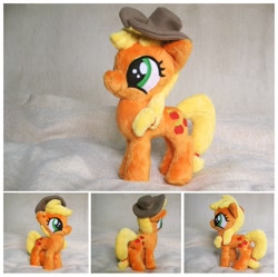 Size: 896x891 | Tagged: safe, artist:spark-strudel, applejack, pony, filly, irl, photo, plushie, solo