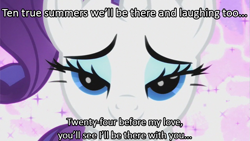 Size: 853x480 | Tagged: safe, edit, rarity, pony, unicorn, bedroom eyes, image macro, meme, raribout, roundabout, song reference, yes (band)