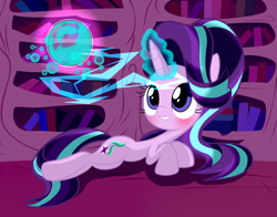 Size: 5045x3946 | Tagged: safe, artist:lovehtf421, starlight glimmer, pony, unicorn, absurd resolution, glowing horn, magic, solo