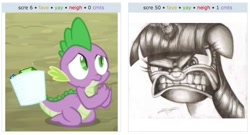 Size: 1102x594 | Tagged: safe, derpibooru import, spike, twilight sparkle, dragon, exploitable meme, juxtaposition, juxtaposition win