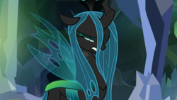 Size: 1280x720 | Tagged: safe, screencap, ocellus, queen chrysalis, changeling, changeling queen, what lies beneath, crying, crysalis, female, solo