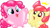 Size: 334x185 | Tagged: safe, apple bloom, pinkie pie, balloonie pony, earth pony, original species, pony, :o, apple bloon, balloon, balloonie pie, cute, inflation, open mouth, smiling, transformation, wat, wide eyes