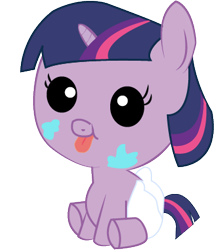 Size: 332x387 | Tagged: safe, artist:convoykaiser, derpibooru import, twilight sparkle, pony, baby, baby pony, babylight sparkle, diaper, filly, foal, simple background, solo, transparent background