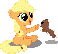 Size: 1168x1090 | Tagged: safe, artist:matty4z, applejack, winona, earth pony, pony, cute, filly, jackabetes, puppy, simple background, transparent background, vector