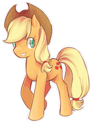 Size: 450x600 | Tagged: safe, artist:kyorokyoro, applejack, earth pony, pony, solo