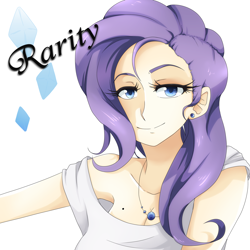 Size: 1600x1600 | Tagged: safe, artist:erensrage, rarity, clothes, female, humanized, solo