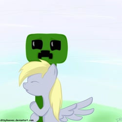 Size: 2000x2000 | Tagged: safe, derpy hooves, pegasus, pony, creeper, crossover, female, mare