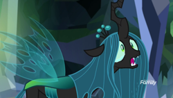 Size: 1920x1080 | Tagged: safe, screencap, ocellus, queen chrysalis, changedling, changeling, changeling queen, what lies beneath, adorkable, breakdown, crying, crysalis, cute, cutealis, diaocelles, disguise, disguised changeling, dork, dorkalis, eyes closed, fangs, female, implied chrysalis, nightmare cave, open mouth, sad, sadorable, solo, spread wings, tantrum, teary eyes, whining, wings