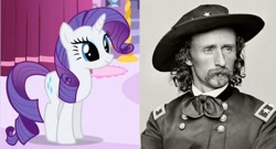 Size: 600x325 | Tagged: safe, rarity, pony, unicorn, american civil war, civil war, clothes, female, george armstrong custer