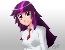 Size: 825x638 | Tagged: safe, artist:j-nanasca, derpibooru import, twilight sparkle, humanized, necktie, solo