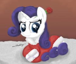 Size: 1800x1530 | Tagged: safe, artist:mrpudding701, rarity, pony, unicorn, clothes, flower, rose, solo