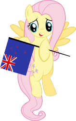 Size: 900x1422 | Tagged: safe, artist:implatinum, fluttershy, pegasus, pony, flag, new zealand, simple background, transparent background, vector