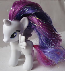 Size: 800x881 | Tagged: safe, rarity, alicorn, pony, brushable, irl, photo, prototype, raricorn, taobao, toy