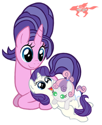 Size: 564x695 | Tagged: safe, artist:starfox-saiyan, cookie crumbles, rarity, sweetie belle, pony, unicorn, baby, baby belle, baby pony, diaper, filly, foal, prone, simple background, transparent background, younger