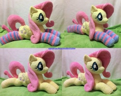 Size: 1006x795 | Tagged: safe, artist:agatrix, fluttershy, clothes, irl, photo, plushie, socks, solo, striped socks