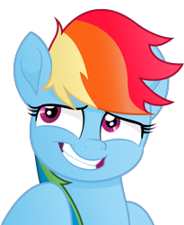 Size: 7132x8700 | Tagged: safe, artist:joemasterpencil, derpibooru import, rainbow dash, pegasus, pony, my little pony: the movie, absurd resolution, female, grin, looking away, mare, multicolored hair, simple background, smiling, solo, transparent background, vector