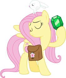 Size: 8737x10287 | Tagged: safe, artist:tryhardbrony, angel bunny, fluttershy, pegasus, pony, absurd resolution, gem, simple background, transparent background, vector