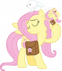 Size: 2042x2355 | Tagged: safe, edit, angel bunny, fluttershy, pegasus, pony, just for sidekicks, recursion, simple background, vector, white background