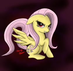 Size: 720x700 | Tagged: safe, artist:miokomata, fluttershy, pegasus, pony, evil, female, mare, solo