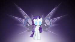 Size: 1920x1080 | Tagged: safe, artist:mithandir730, rarity, pony, unicorn, eyes, implied, raricorn, vector, wallpaper, wings