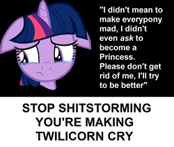 Size: 1716x1452 | Tagged: safe, derpibooru import, twilight sparkle, alicorn drama, crying, meta, shitstorm, twilicorngate