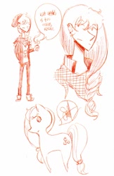 Size: 622x960 | Tagged: safe, artist:miss-scrawl, applejack, hipster, humanized, skinny