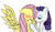 Size: 1001x579 | Tagged: safe, artist:zeldacourage, fluttershy, rarity, pegasus, pony, unicorn, blushing, female, flarity, lesbian, shipping