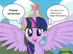 Size: 500x375 | Tagged: safe, derpibooru import, twilight sparkle, twilight sparkle (alicorn), alicorn, pony, alicorn drama, exploitable meme, meme, twilight rustler meme