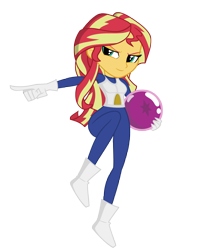 Size: 3700x4200 | Tagged: safe, artist:darthlena, sunset shimmer, equestria girls, absurd resolution, clothes, cosplay, costume, crossover, dragon ball, dragon ball (object), full body, gloves, raised leg, saiyan armor, simple background, solo, transparent background, vector, vegeta