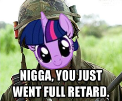 Size: 450x373 | Tagged: safe, derpibooru import, twilight sparkle, alicorn drama, tropic thunder, vulgar