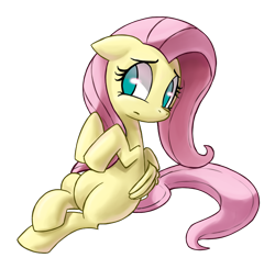 Size: 832x816 | Tagged: safe, artist:gatodelfuturo, fluttershy, pegasus, pony, cropped, frown, simple background, sitting, solo, transparent background