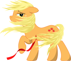 Size: 3212x2731 | Tagged: safe, artist:civwub, applejack, earth pony, pony, bedroom eyes, loose hair, ribbon, simple background, transparent background, vector, windswept mane, windy