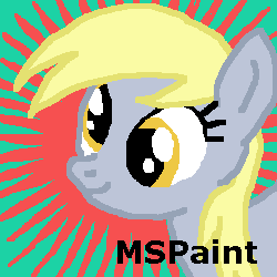 Size: 250x250 | Tagged: safe, derpy hooves, pegasus, pony, female, mare, ms paint, solo, spoilered image joke