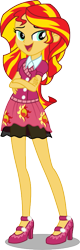 Size: 287x900 | Tagged: safe, artist:seahawk270, sunset shimmer, equestria girls, friendship games, clothes, crossed arms, high heels, inkscape, open mouth, simple background, solo, transparent background, vector