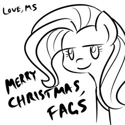 Size: 962x962 | Tagged: safe, artist:megasweet, fluttershy, pegasus, pony, christmas, slur, vulgar