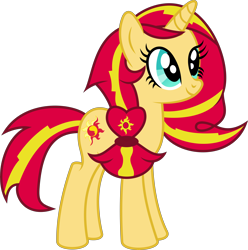 Size: 8000x8050 | Tagged: safe, artist:8-notes, sunset shimmer, pony, unicorn, equestria girls, absurd resolution, alternate hairstyle, backwards cutie mark, ponyscape, simple background, solo, transparent background, vector