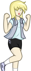 Size: 592x1351 | Tagged: safe, artist:furrgroup, derpy hooves, happy, humanized, solo