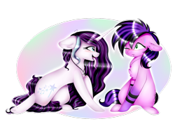 Size: 1024x755 | Tagged: safe, artist:absolitedisaster08, derpibooru import, oc, oc only, oc:light heartless, oc:magical brownie, earth pony, pony, unicorn, female, long tongue, mare, simple background, tongue out, transparent background