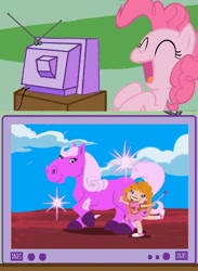 Size: 512x700 | Tagged: safe, pinkie pie, earth pony, pony, ashley, exploitable meme, snickerdoodle, the life and times of juniper lee, tv meme