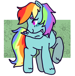 Size: 3360x3376 | Tagged: safe, artist:milky-rabbit, derpibooru import, rainbow dash, pegasus, pony, blushing, smiling, solo