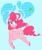 Size: 800x963 | Tagged: safe, artist:deepfriedrainbows, gummy, pinkie pie, earth pony, pony, ear fluff, jumping, speech bubble, unshorn fetlocks