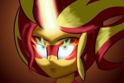 Size: 1280x860 | Tagged: safe, artist:cybersquirrel, sunset shimmer, equestria girls, friendship games, daydream shimmer, glowing eyes, solo
