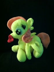 Size: 968x1296 | Tagged: safe, artist:getchanoodlewet, fluttershy, heart, irl, mouth hold, photo, plushie, solo