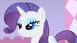 Size: 1223x688 | Tagged: safe, screencap, rarity, pony, unicorn, female, horn, mare, solo, white coat