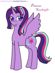 Size: 960x1280 | Tagged: safe, artist:hayley566, starlight glimmer, twilight sparkle, twilight sparkle (alicorn), alicorn, pony, counterparts, fusion, simple background, twilight's counterparts, white background