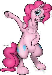 Size: 1096x1582 | Tagged: safe, artist:arceus55, pinkie pie, pony, bipedal, creepy