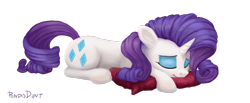 Size: 1280x528 | Tagged: safe, artist:kaermter, rarity, pony, unicorn, lineless, pillow, prone, simple background, sleeping, solo, transparent background